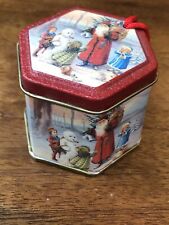 Vintage 1980s  Christmas Tin Ornament 1.5” X 1.5” picture