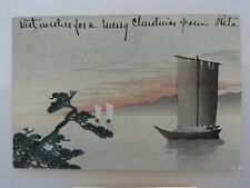 1905 Antique Postcard Carte Union Postale Hand Painted Sailboats Undivided A2504 picture