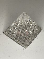 Vintage Egyptian lead Crystal Pyramid Shape Paper Weight picture