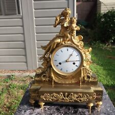 A STUNNING FRENCH 19TH CENTURY GILDED BRONZE CLOCK picture
