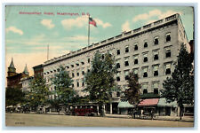 1912 Metropolitan Hotel Entrance Washington DC Horse Carriage Antique Postcard picture