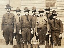 vintage found photograph WWI Group Of US Soldiers 3x4 Inch picture