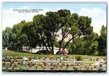 c1940s Sunken Garden Fountain In Leeper Park South Bend Indiana IN Tree Postcard picture