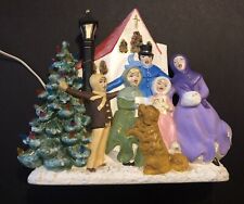 Vintage 1950’s Christmas Tree & Caroling Light Up Music Atlantic Mold A414 WORKS picture