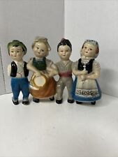 Vintage Italy NASCO 2 Boy 2Girl all in 1 Folk Art Figurine Hand-painted 9.5x7.5” picture