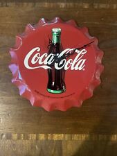 1998 Coca-Cola “Tacker Type”  Bottle Cap Metal Signs With Clock picture