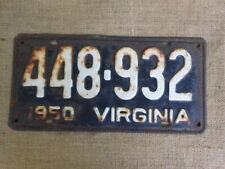 1950 Virginia License Plate  # 448-932     picture