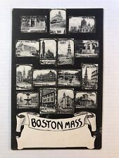 Multi-View Boston MA Massachusetts Mica Glitter c1902 Postcard E342 picture