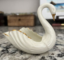 Vintage Hand Crafted Lenox 1997 Porcelain Swan Trimmed in 24K Gold Figurine picture
