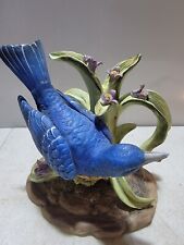 ROYAL CROWN J BYRON SIGNED BISQUE PORCELAIN BLUEBIRDS FIGURINE 6