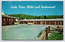 c1960s-70s~Fancy Gap Virginia VA~Lake View Motel Restaurant~Blue Ridge~Postcard picture