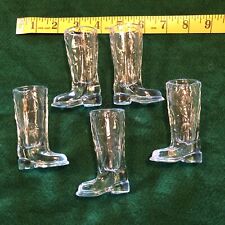 Circleware Kick Back Clear Shot Glass Cowboy Boots Set of 5                   B1 picture