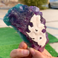 258G Rare transparent purple cubic fluorite mineral crystal sample/China picture