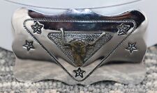 Chambers Belt Co Silver Tone with Long Horn Steer Kids Buckle Made in USA picture