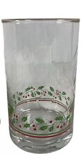 Arby's Holly Berry Drinking Glass Vintage Christmas 1984 Red Green Gold Set of 4 picture