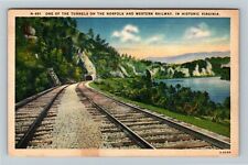 Norfolk VA-Virginia, One The Tunnels On The Railways, Vintage Postcard picture