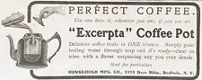 Original Antique 1904 Print Ad~EXCERPTA COFFEE POT Household Mfg Co. Buffalo, NY picture