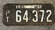 1945 California  License Plate  