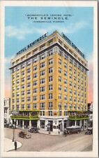 Jacksonville, Florida Postcard THE SEMINOLE HOTEL Street View KROPP Linen c1940s picture