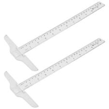 2Pcs Junior T-Square Plastic Transparent T-Ruler 30cm/ 12 Inch for Drafting &... picture