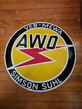 Vintage AVO SIMSON  SUHL Garage Porcelain Enamel Sign 20 Inches GERMANY picture