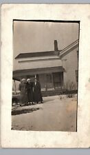 WARSAW NY FARM LADIES IN WINTER c1910 real photo postcard rppc new york antique picture