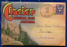 Glacier Park Postcard Folder Postmarked Apgar Montana Aug 16th 1943 PF583 picture