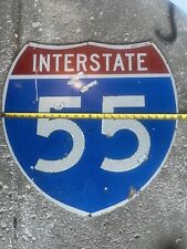 Vintage IDOT Marked  Interstate 55 Highway Sign Reflective I-55 24