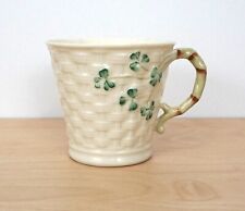 Belleek Ireland Shamrock Basket Weave Coffee Tea Mug Cup picture