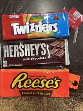 3 Hershey’s Reese’s Twizzler Rainbow Chocolate Zip Case Candy Pencil Bag Lot picture