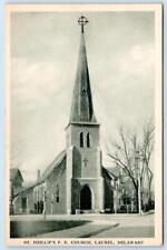 1940-50's LAUREL DELAWARE ST PHILLIP'S P. E. CHURCH ART PHOTO GREETING POSTCARD picture