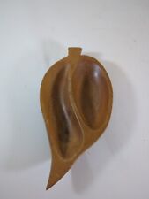 Carved Wooden Leaf Serving Bowl picture
