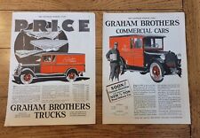 Lot of (2) Original 1927 & 1928 Graham Brothers Trucks Vintage Magazine Ads picture