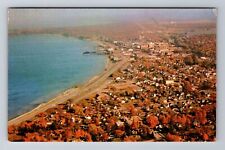 Traverse City MI-Michigan, Aerial View City, Grand Traverse Bay Vintage Postcard picture