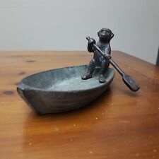 Bronze Monkey Rowing a Small Boat, 7