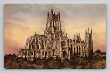 Postcard New York NY Hand Colored Albertype Cathedral St. John the Devine picture