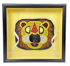 Lion Cat Tiger Animal Cloth Mola Mask Framed Picture Asian Latin America picture