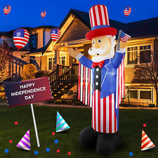 4Th of July 8Ft Independence Day Uncle Sam with Built-In LED Lights to Light up  picture