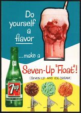Vintage brochure SEVEN-UP FLOAT 7 Up dated 1961 ice cream pictured unused n-mint picture