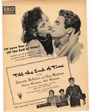 1946 TILL THE END OF TIME Dorothy McGuire Guy Madison art Vintage MOVIE PRINT AD picture