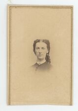 Antique CDV Circa 1860s Beautiful Young Woman Long Curls in Hair New Haven, CT picture