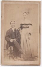 ANTIQUE CDV CIRCA 1860s D.M. FULTON ROMANTIC YOUNG COUPLE LANCASTER OHIO picture