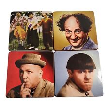 Three Stooges Coasters Colorful Cardboard Cork Bottom Set Of 4 Larry Curly Moe picture