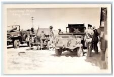 c1941 US Army Servicing Jeeps Military Camp Cooke CA RPPC Photo Postcard picture