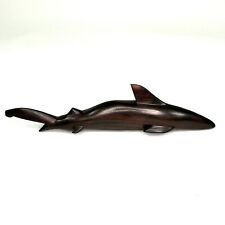 Vintage Shark Carved Ironwood Sculpture 14” Made In Mexico picture