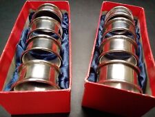 Vintage LEONARD Napkin Ring Holders Silver Plated In Original Boxes Set Of 8 picture