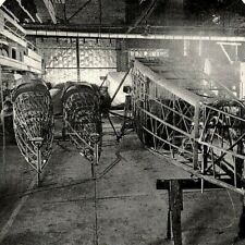 Wichita Kansas Airplane Assembly Plant Fusilages Stereoview 8-8 picture