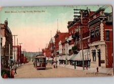 c1911 Main Street Looking North Butler Pennsylvania PA Street Car Postcard picture