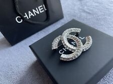 rare CHANEL LARGE CLASSIC CC LOGO CRYSTALS LARGE BROOCH picture