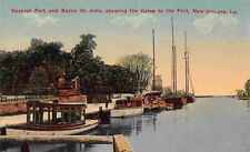 Boats Dock Spanish Fort Bayou St John New Orleans Louisiana 1910c postcard picture